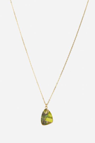 Mojave Triangle Gemstone Necklace - Green