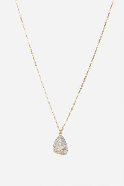 Mojave Triangle Gemstone Necklace - White
