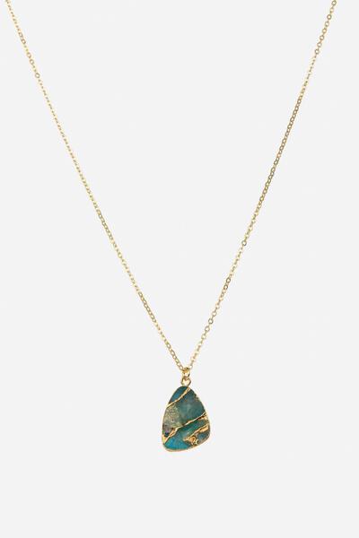 Mojave Triangle Gemstone Necklace - Aqua