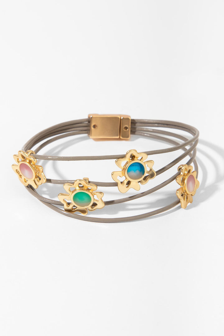 Mystique Floral Leather Bracelet