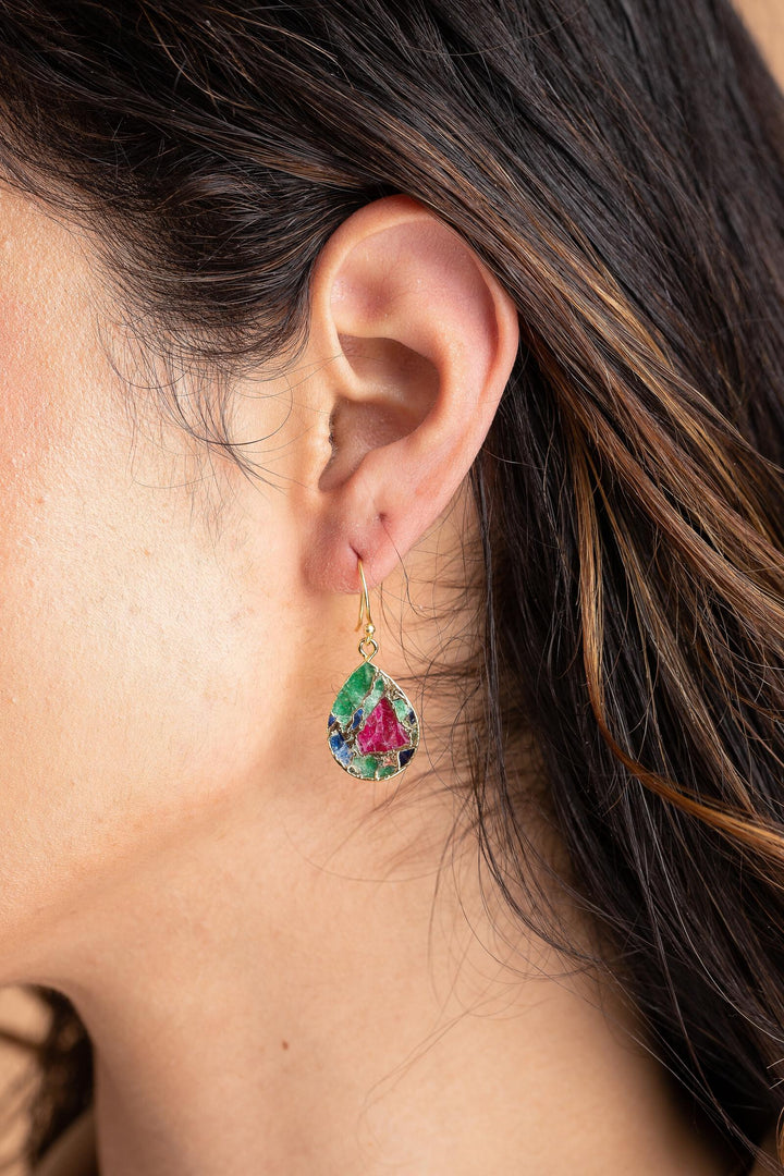 Mojave Pear Shape Gemstone Earrings