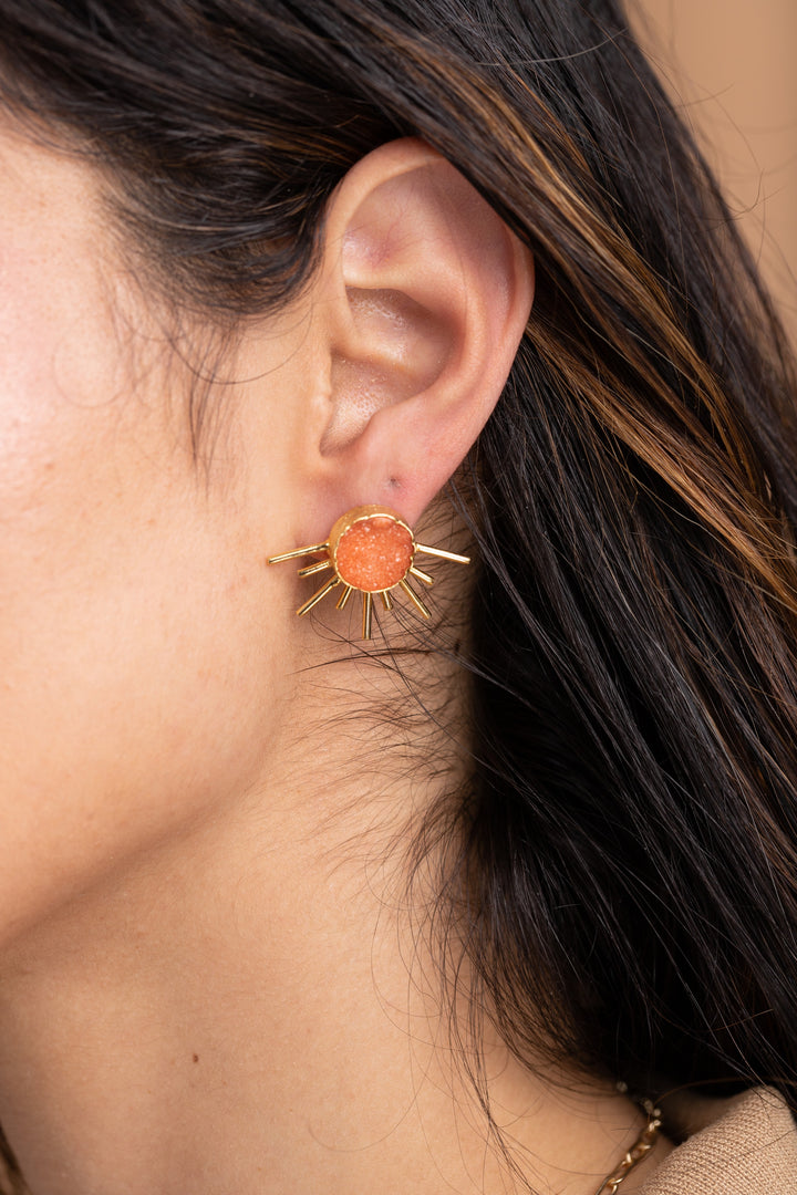 Sunray Druzy Stud Earrings