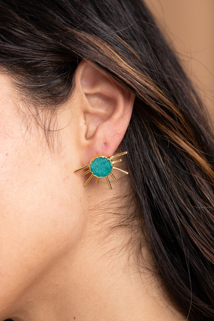 Sunray Druzy Stud Earrings