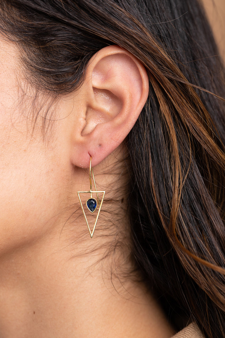 Minimalist Gemstone Drop Earring