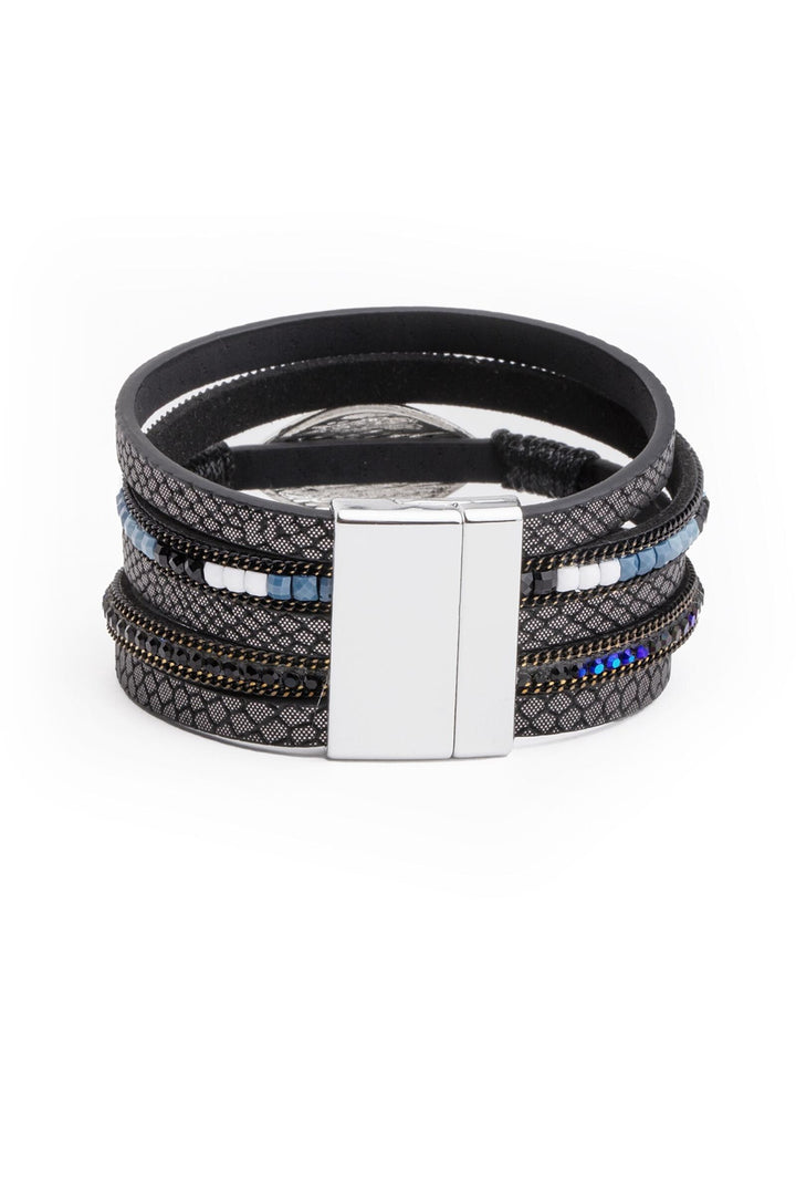 Vegan Leather Evil Eye Bracelet