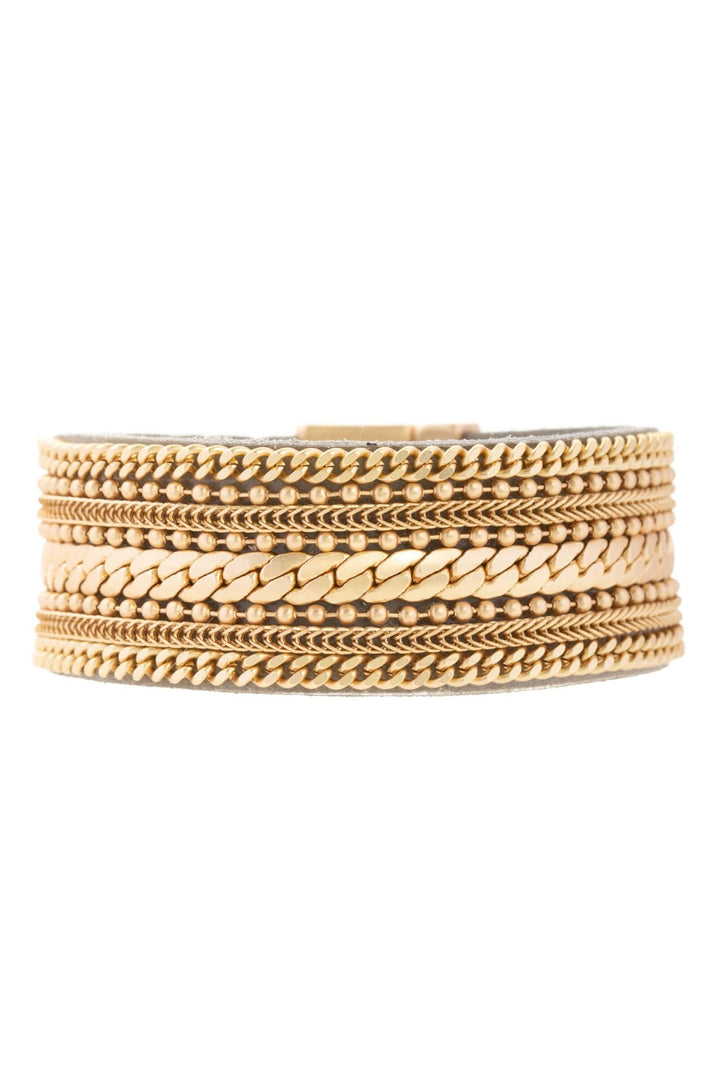 Dainty Chains Leather Bracelet
