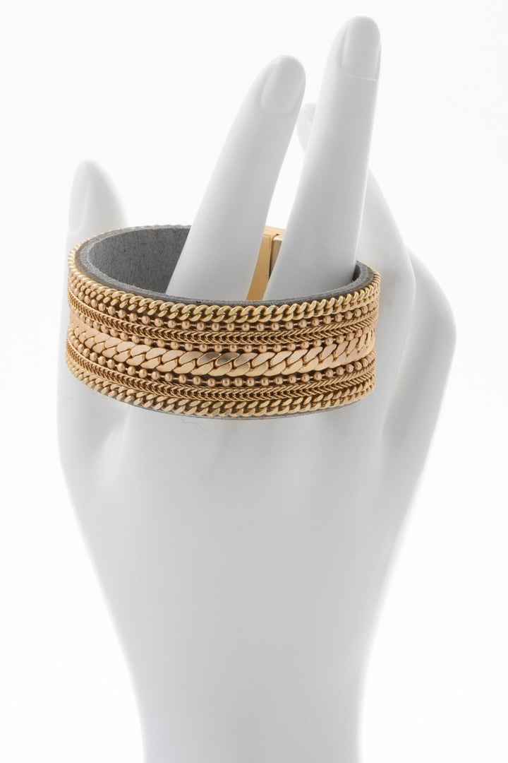 Dainty Chains Leather Bracelet