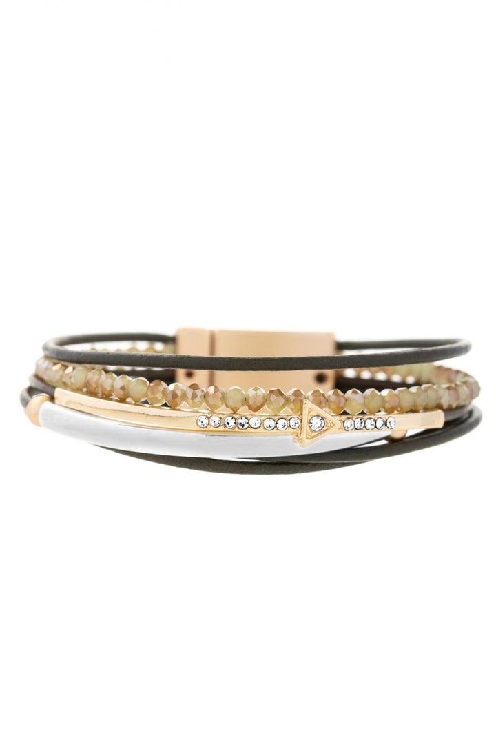 Golden Arrow Leather Bracelet