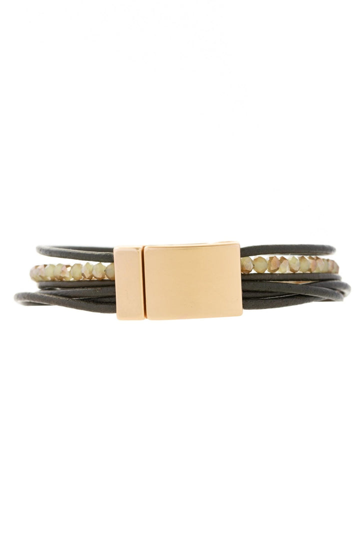 Golden Arrow Leather Bracelet