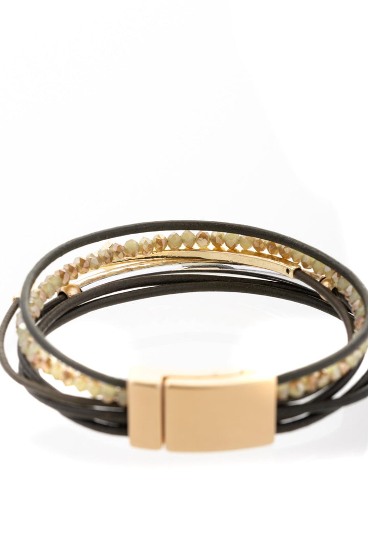 Golden Arrow Leather Bracelet