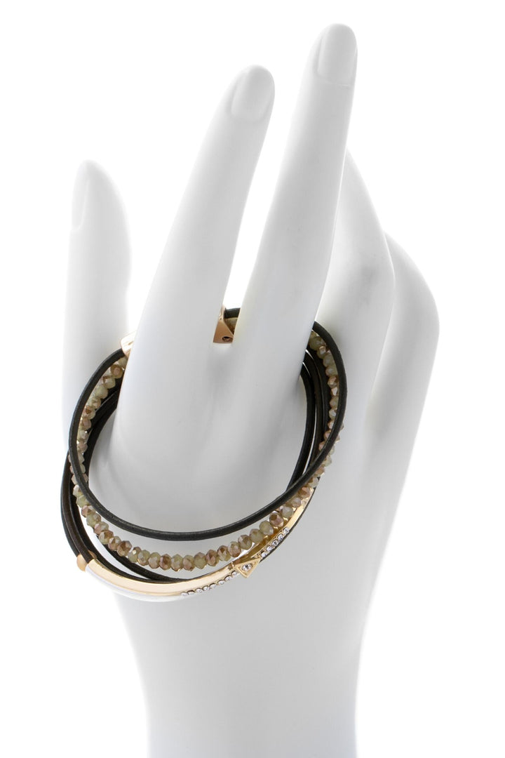 Golden Arrow Leather Bracelet