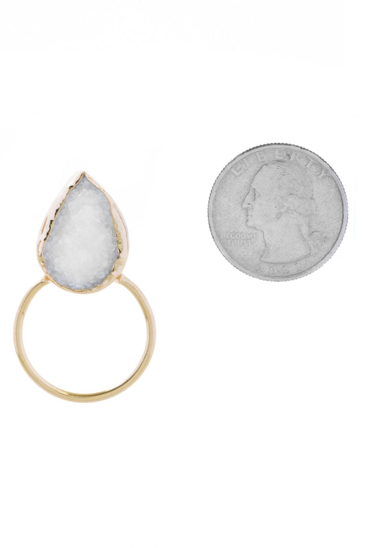 Druzy Adorned Hoop Earrings