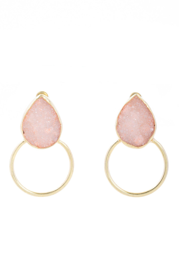 Druzy Adorned Hoop Earrings