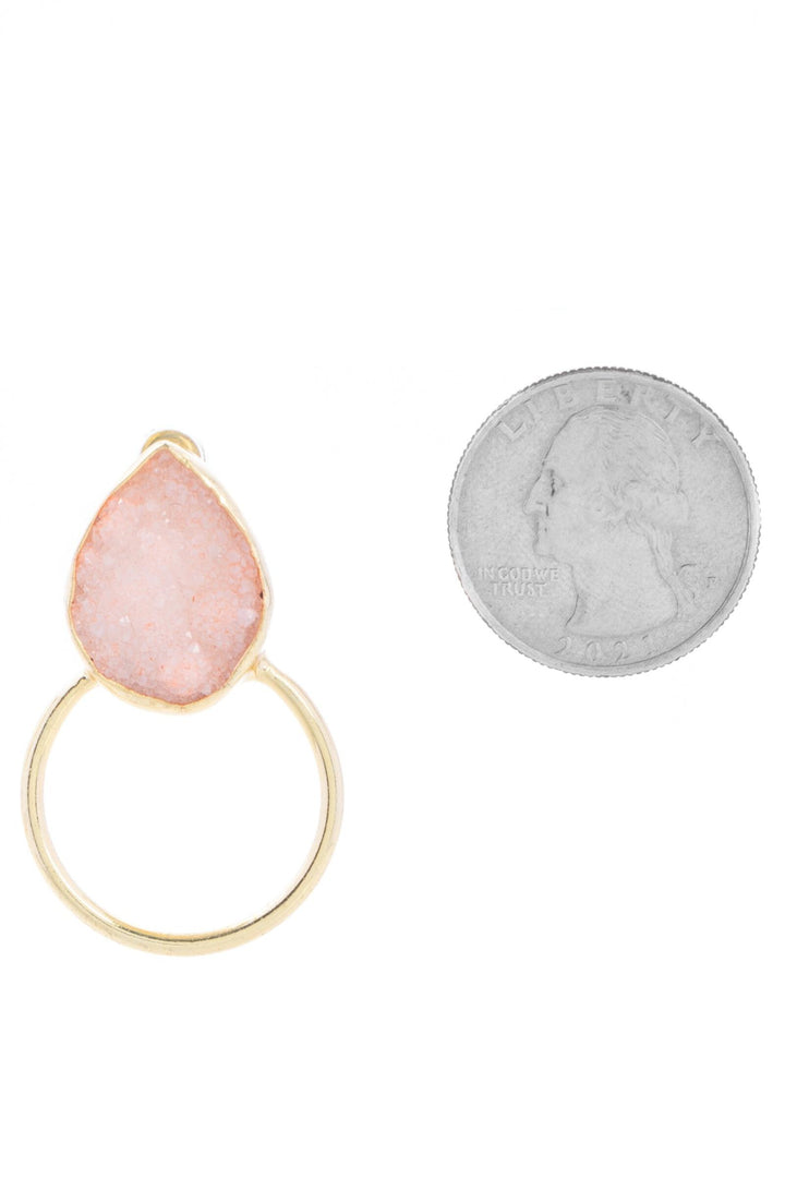 Druzy Adorned Hoop Earrings