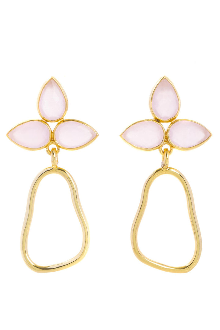 Abstract Triplicity Pear Dangle Earrings