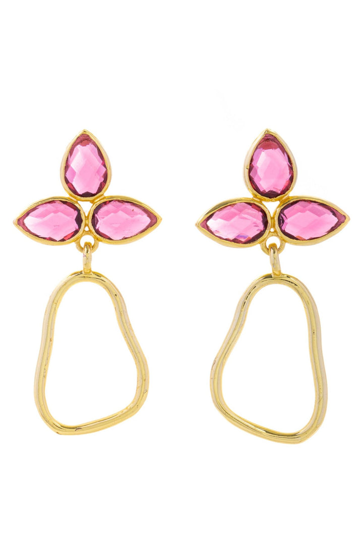 Abstract Triplicity Pear Dangle Earrings