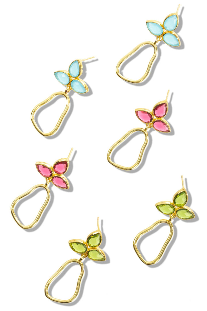 Abstract Triplicity Pear Dangle Earrings