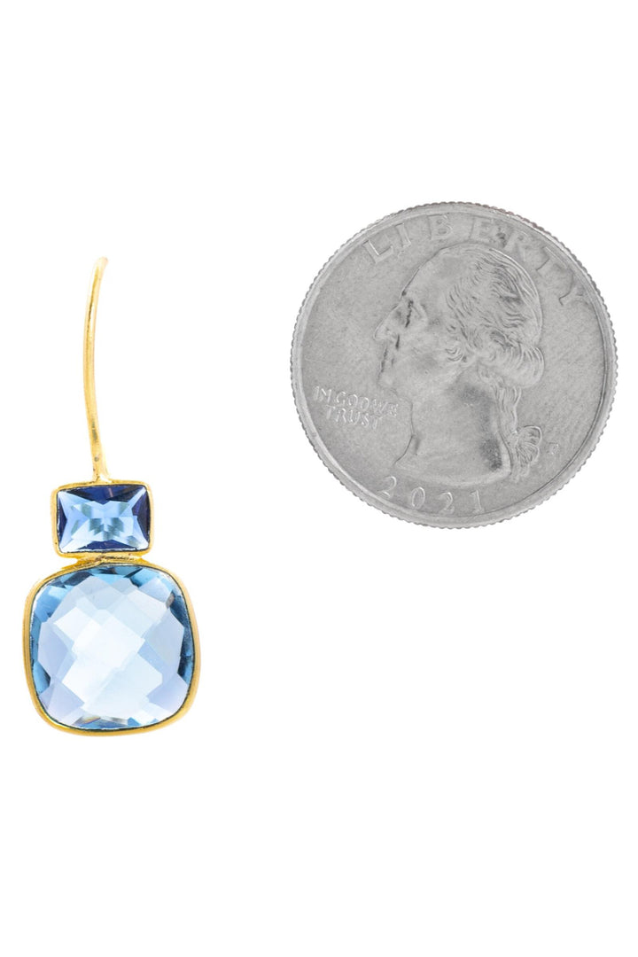 Cushion Drop Gemstone Earrings