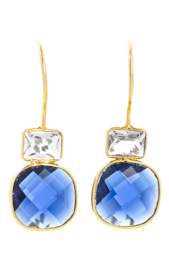 Cushion Drop Gemstone Earrings