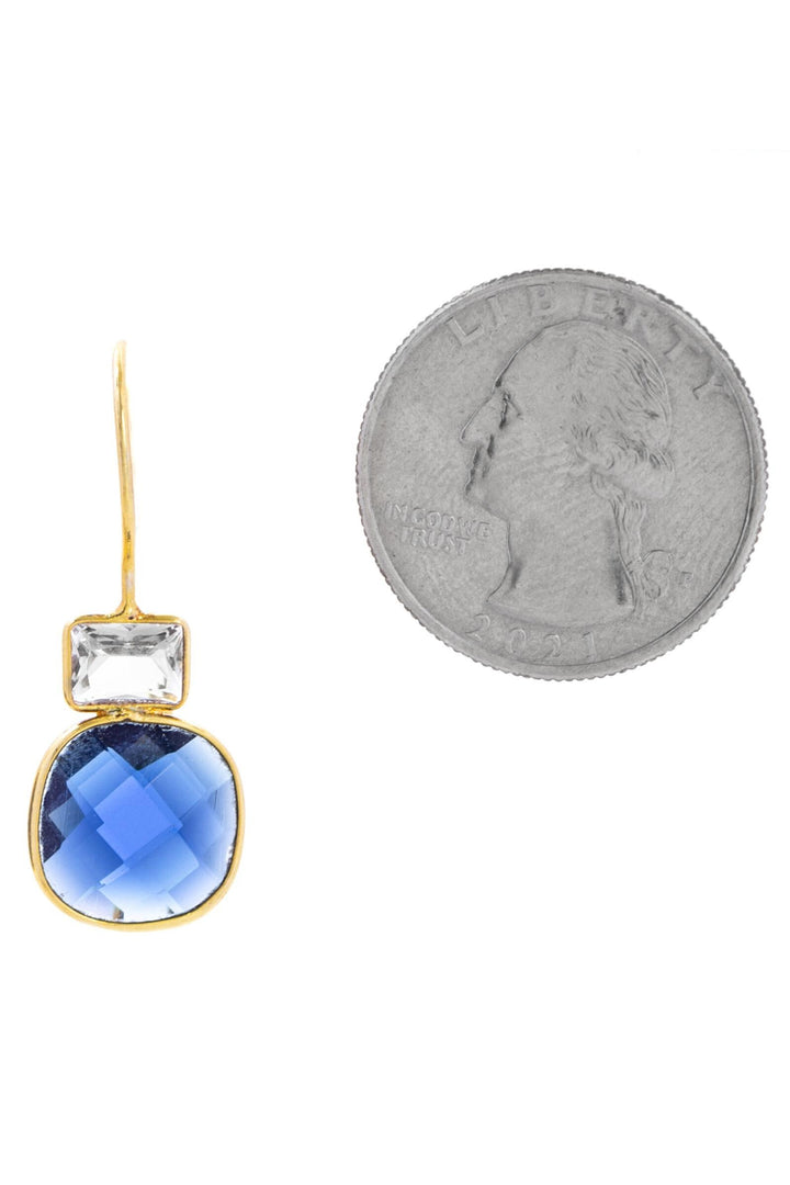 Cushion Drop Gemstone Earrings