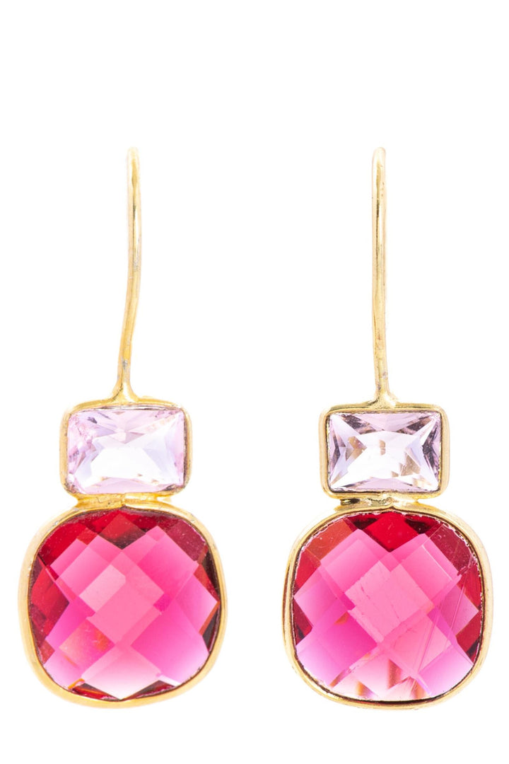 Cushion Drop Gemstone Earrings