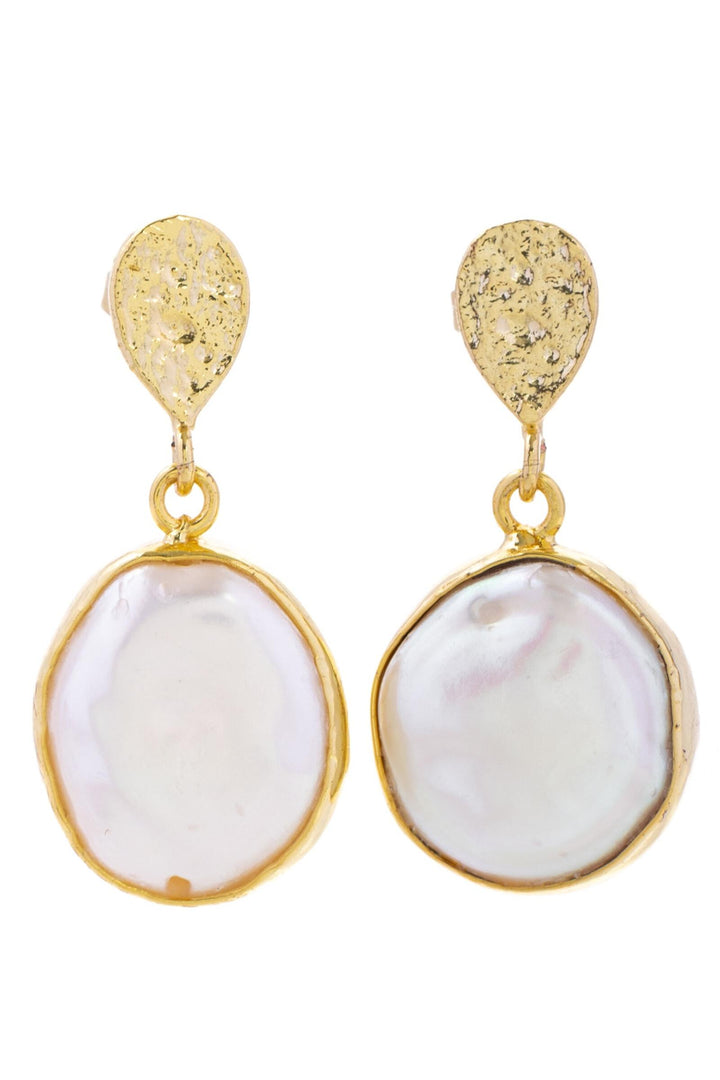 Freshwater Pearl Full Moon Dangle Earrings