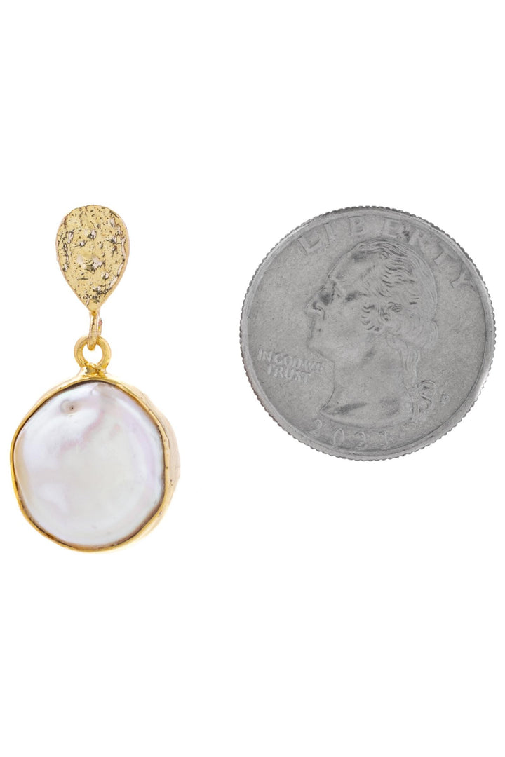 Freshwater Pearl Full Moon Dangle Earrings