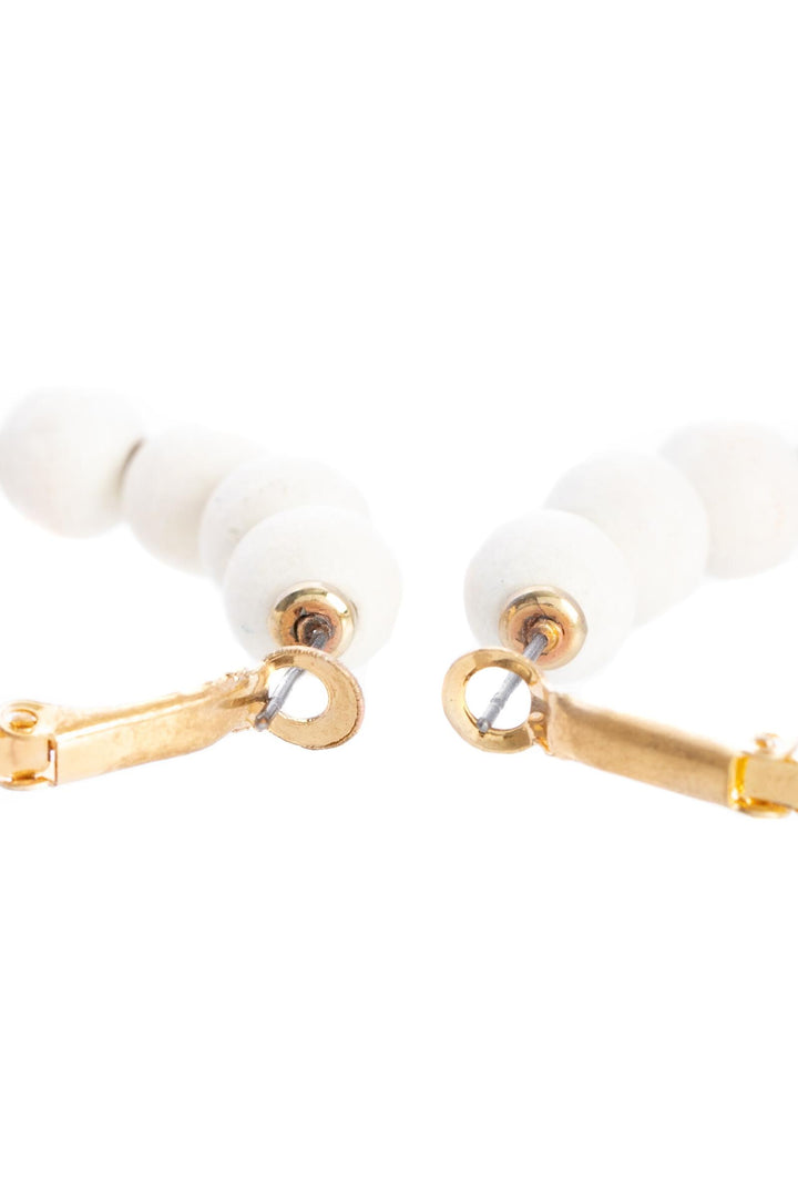 Wood Beaded Hoop Earrings