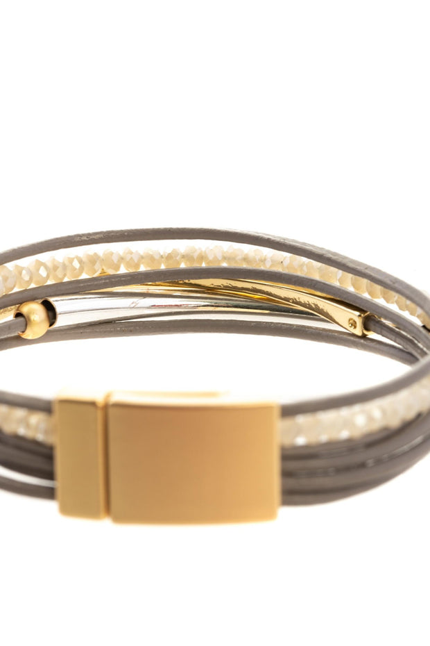 Golden Arrow Leather Bracelet
