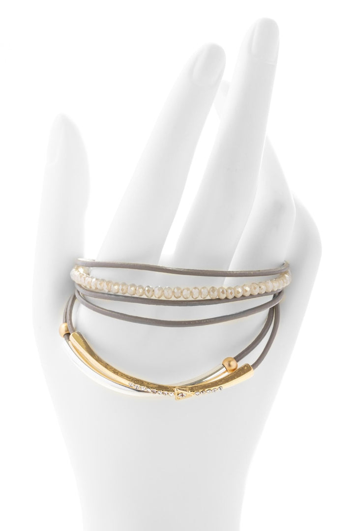 Golden Arrow Leather Bracelet