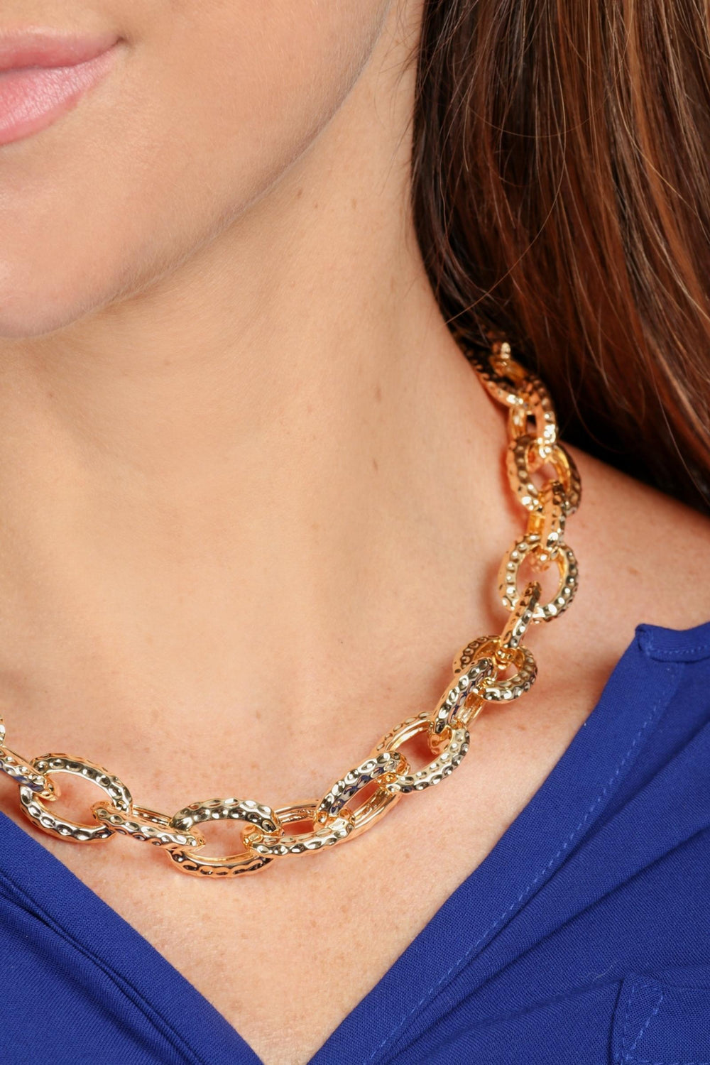 Hammered Chain Necklace - Multi