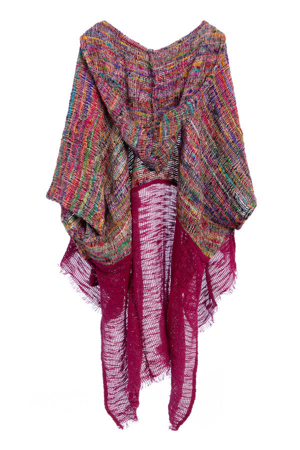 Rainbow Sari Hooded Kimono