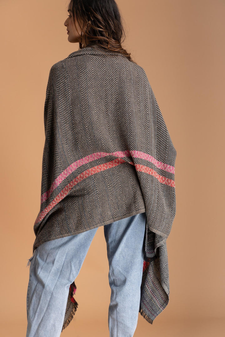 Herringbone Wool Cotton Kimono