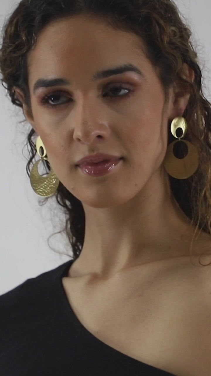 Doris Hammered Circle Earring