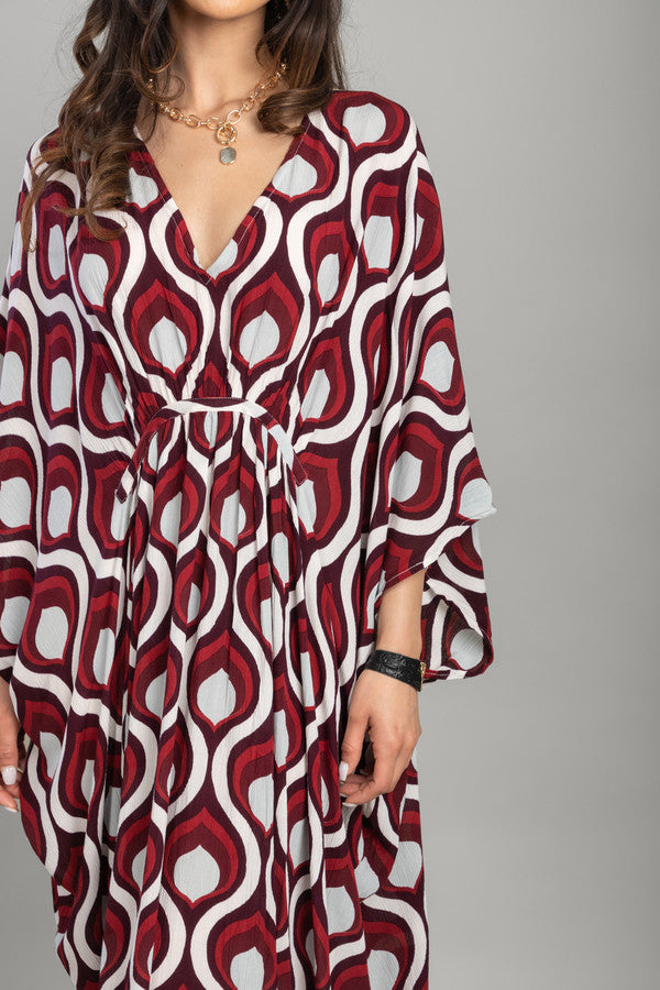 Retro Print Maxi Kaftan