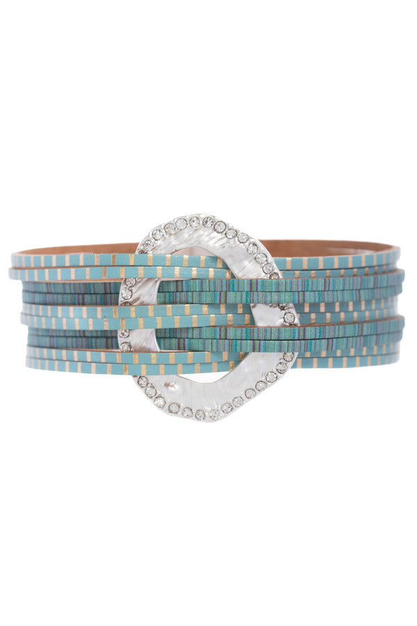 Vegan Leather Disk Bracelet