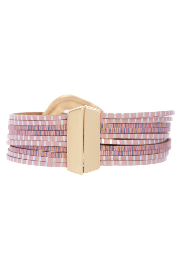 Vegan Leather Disk Bracelet