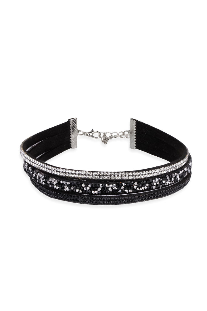 Layered Multi Strand Crystal Choker
