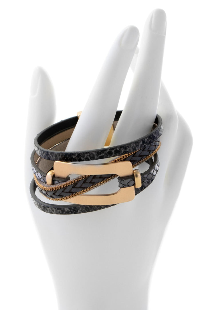 Vegan Leather Buckle Bracelet