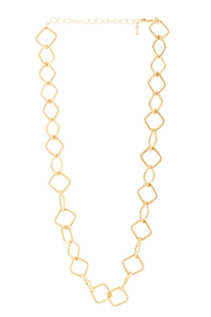 Twisted Diamond Chain Link Necklace