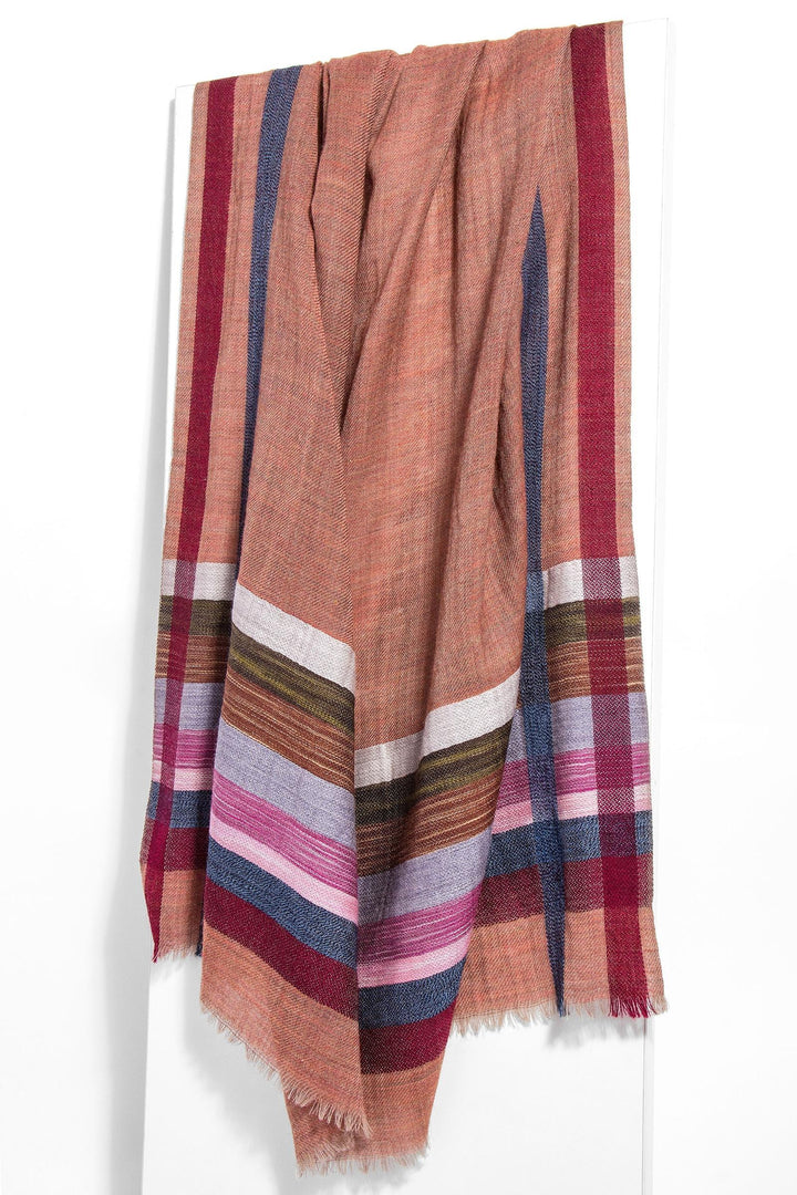 Multi Striped Bordered Scarf