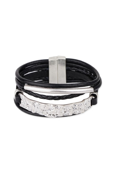 Unpaved Bar Leather Bracelet