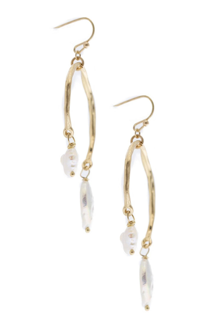 Uneven Drop Pearl Earring
