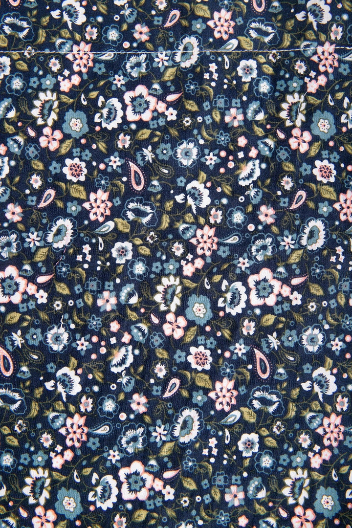 Navy Floral Scough Bandana