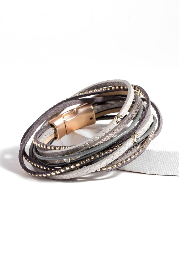 Stud Leather Wrap Bracelet