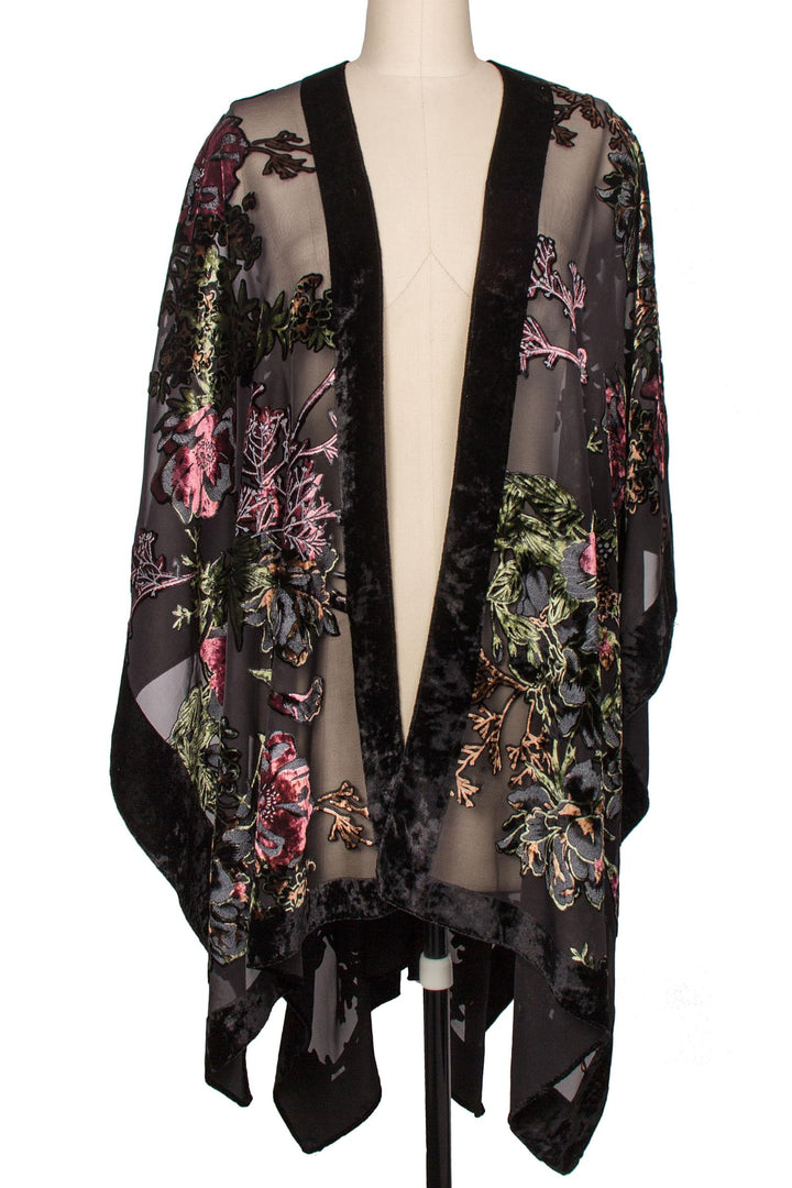 Black Velvet Kimono for Winter