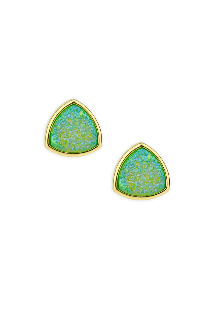 Pyramid Druzy Earring Mint