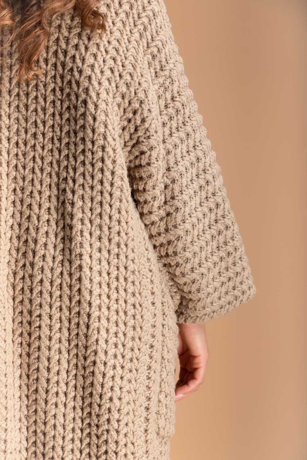 Nuli Cable Knit Kimono Taupe