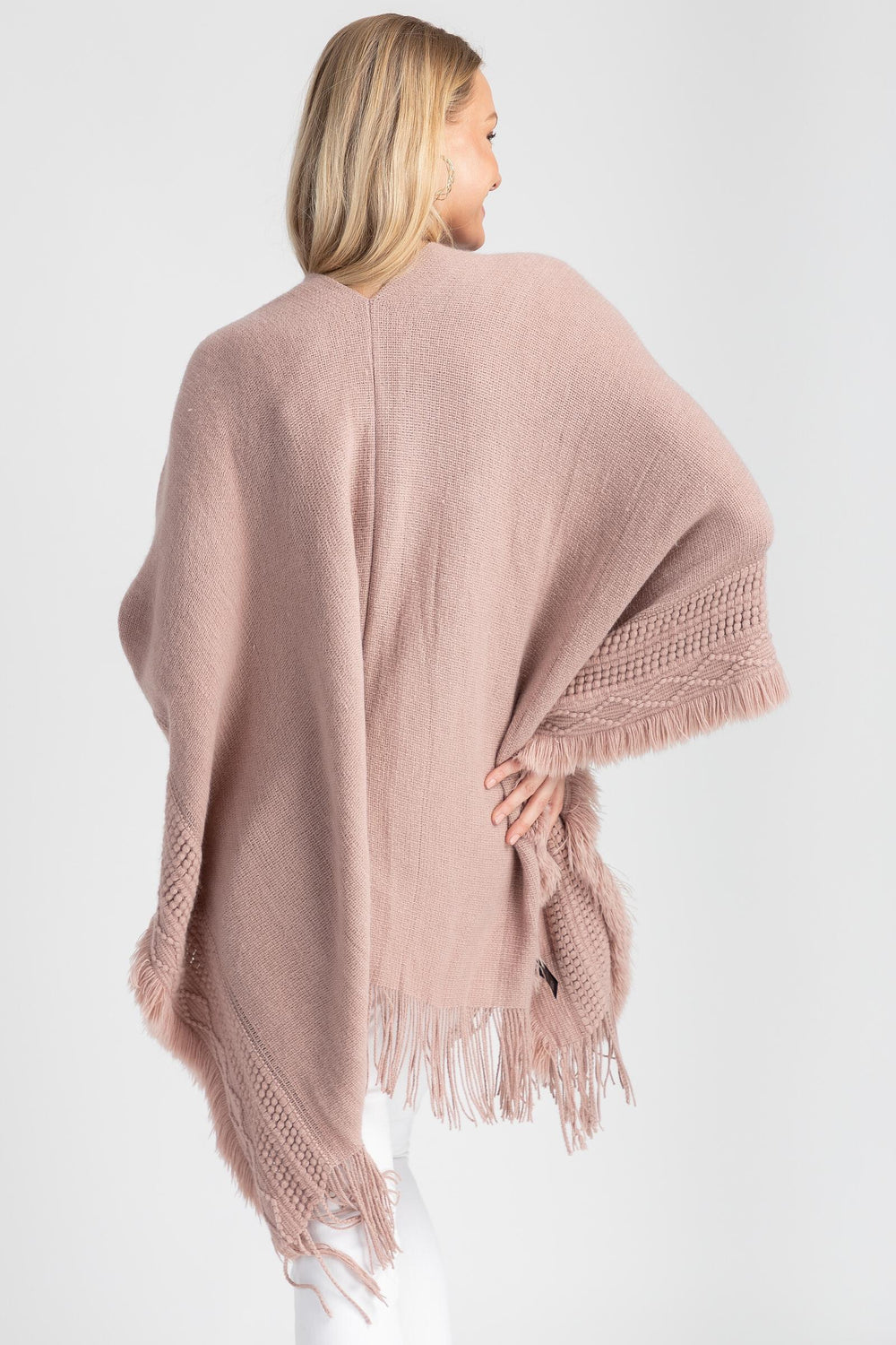 Tara Fringed Kimono - Blush