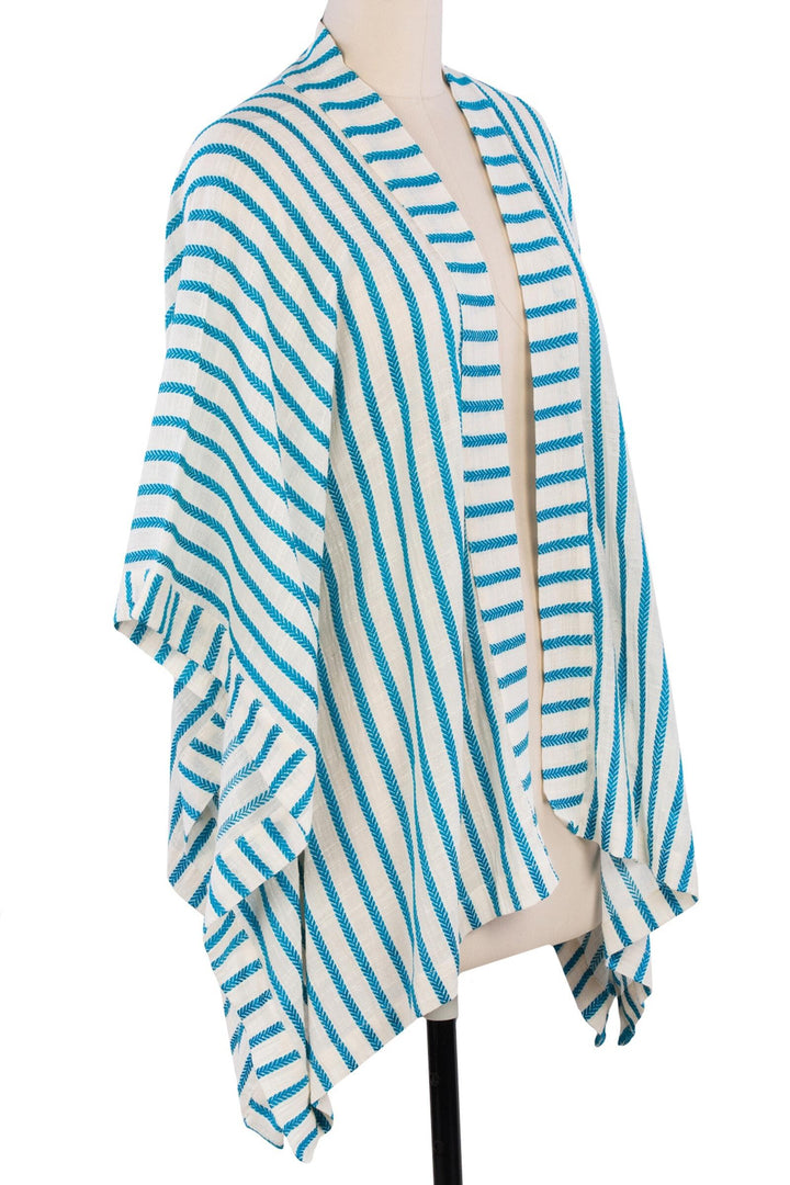 Bay Breeze Striped Kimono